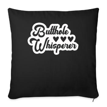 Chuchoteur de trou du cul - Housse de coussin décorative 45 x 45 cm - noir - Devant