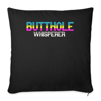 Butthole Whisperer - Sofa pillowcase 17,3'' x 17,3'' (45 x 45 cm) - black - Front