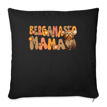 Bergamo Shepherd Dog Groovy Bergamasco Mom - Sofa pillowcase 17,3'' x 17,3'' (45 x 45 cm) - black - Front