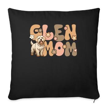 Irish Glen d’Imaal Terrier Groovy Glen Maman - Housse de coussin décorative 45 x 45 cm - noir - Devant