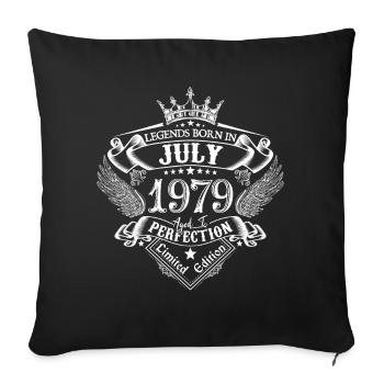 July 1979 Birthday July 1979 July - Sofa pillowcase 17,3'' x 17,3'' (45 x 45 cm) - black - Front