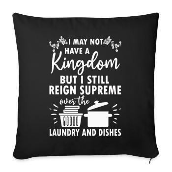 Régnez sur la lessive et la vaisselle Femme au foyer - Housse de coussin décorative 45 x 45 cm - noir - Devant