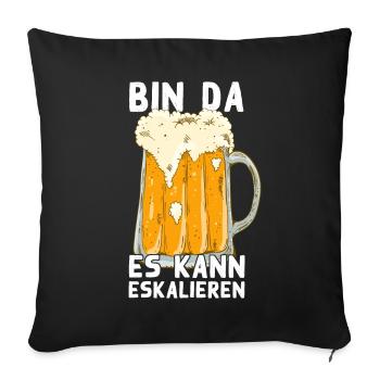 Cela peut dégénérer : Boire de la bière humoristique - Housse de coussin décorative 45 x 45 cm - noir - Devant