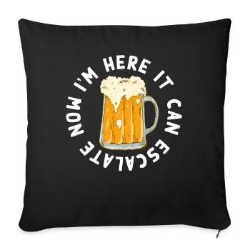 Cela peut dégénérer : Boire de la bière humoristique - Housse de coussin décorative 45 x 45 cm - noir - Devant