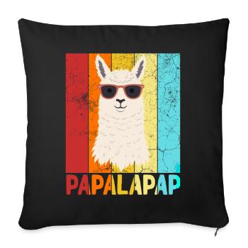 Funny Llama Dad Papalapap Perfect Father's Day - Sofa pillowcase 17,3'' x 17,3'' (45 x 45 cm) - black - Front