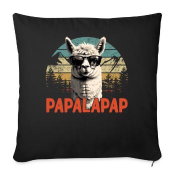 Funny Llama Dad Papalapap Perfect Father's Day - Sofa pillowcase 17,3'' x 17,3'' (45 x 45 cm) - black - Front