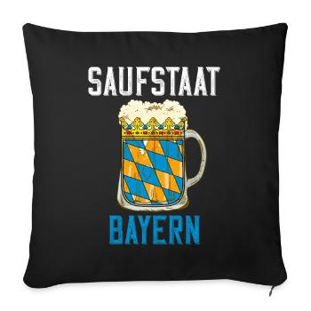 Saufstaat Bayern Für Begeisterte Biertrinker - Sofakissenbezug 45 x 45 cm - Schwarz - Vorne