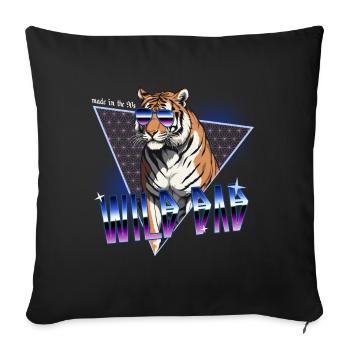 Papa sauvage des années 80 Perfect Style - Housse de coussin décorative 45 x 45 cm - noir - Devant