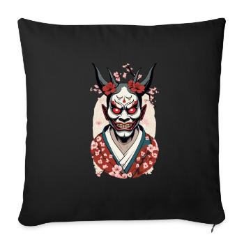 Oni Demons Mask Japan Culture Aesthetics Design - Sofa pillowcase 17,3'' x 17,3'' (45 x 45 cm) - black - Front