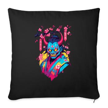 Oni Samurai Vaporwave Aesthetic Japan Kultur - Sofakissenbezug 45 x 45 cm - Schwarz - Vorne