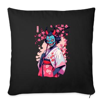 Oni Samurai Vaporwave Aesthetic Japan Kultur - Sofakissenbezug 45 x 45 cm - Schwarz - Vorne