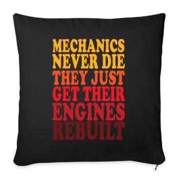 Les mécaniciens ne meurent jamais passionnés de voitures - Housse de coussin décorative 45 x 45 cm - noir - Devant
