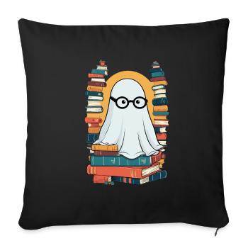 Reading Halloween Ghost Book Lover Style - Sofa pillowcase 17,3'' x 17,3'' (45 x 45 cm) - black - Front