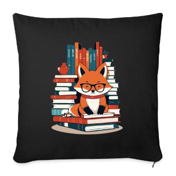 Cute Book Lover Funny Books Design - Sofa pillowcase 17,3'' x 17,3'' (45 x 45 cm) - black - Front