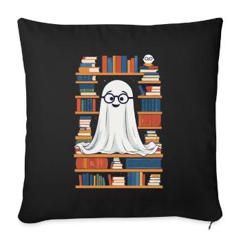 Funny Book Lover Style Halloween Ghost - Sofa pillowcase 17,3'' x 17,3'' (45 x 45 cm) - black - Front