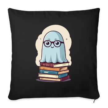 Reading Halloween Ghost Book Lover Style - Sofa pillowcase 17,3'' x 17,3'' (45 x 45 cm) - black - Front