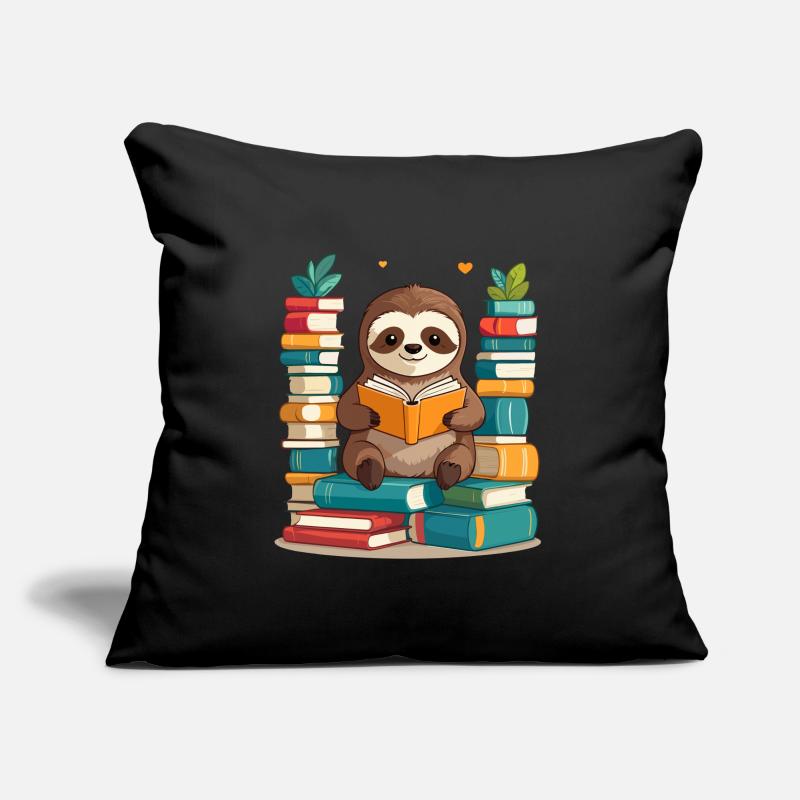 Funny Book Lover Sloth Cute Design Sofa pillowcase 17,3'' x 17,3'' (45 x 45 cm)