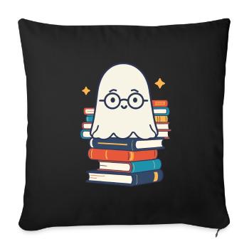 Book Lover Style Cute Bookish Design - Sofa pillowcase 17,3'' x 17,3'' (45 x 45 cm) - black - Front