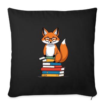 Cute Book Lover Funny Books Design - Sofa pillowcase 17,3'' x 17,3'' (45 x 45 cm) - black - Front