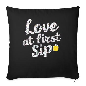 Love At First Sip Kombucha Lover - Sofa pillowcase 17,3'' x 17,3'' (45 x 45 cm) - black - Front
