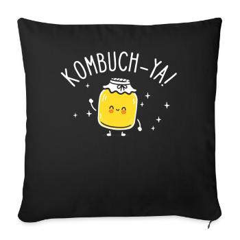 Kombucha-Ya Kombucha-Liebhaber-Spaß-Design - Sofakissenbezug 45 x 45 cm - Schwarz - Vorne