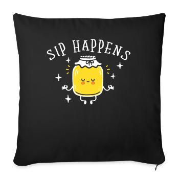 Sip Happens Kombucha Lover - Housse de coussin décorative 45 x 45 cm - noir - Devant