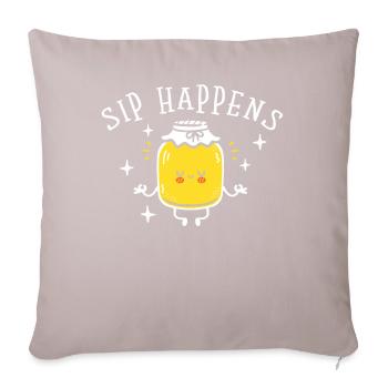 Sip Happens Kombucha Lover - Sofa pillowcase 17,3'' x 17,3'' (45 x 45 cm) - light taupe - Front