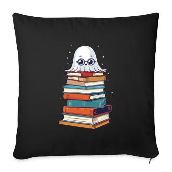 Funny Book Lover Reading Halloween - Sofa pillowcase 17,3'' x 17,3'' (45 x 45 cm) - black - Front