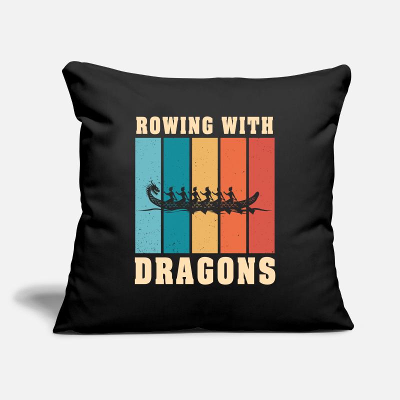 Rudern mit Drachen Drachenboot Sofakissenbezug 45 x 45 cm