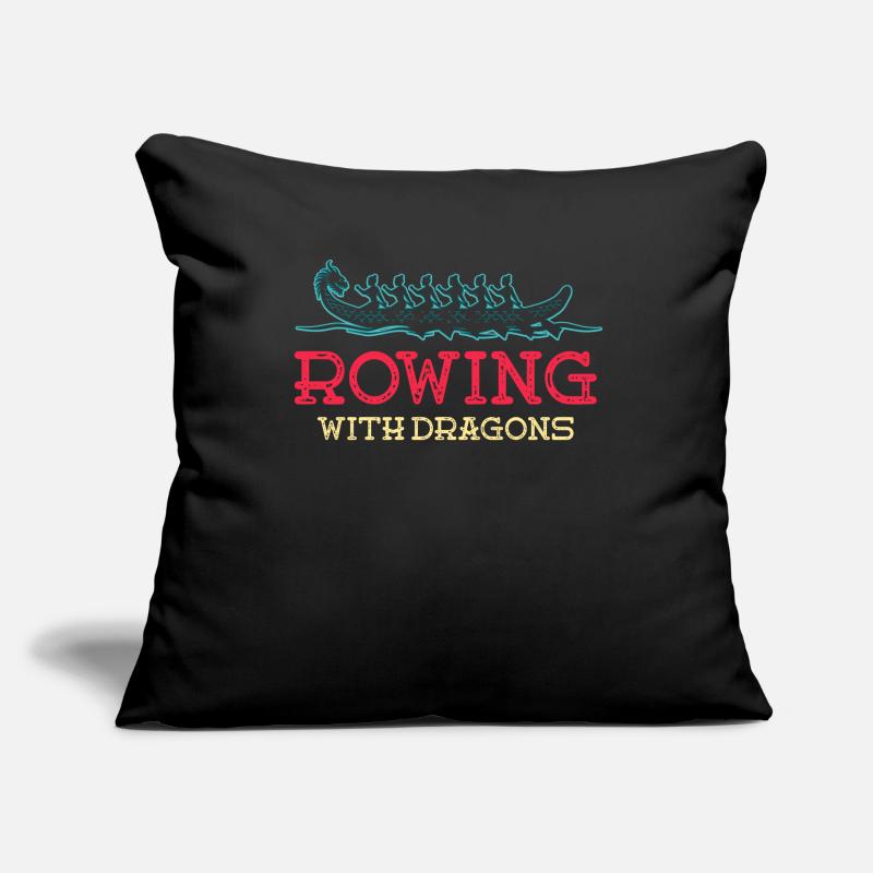 Rudern mit Drachen Drachenboot Sofakissenbezug 45 x 45 cm