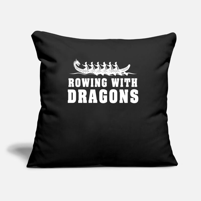 Rudern mit Drachen Drachenboot Sofakissenbezug 45 x 45 cm