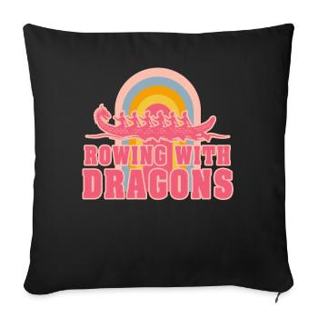 Rowing With Dragons Dragonboat - Sofa pillowcase 17,3'' x 17,3'' (45 x 45 cm) - black - Front