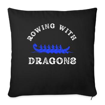 Rowing With Dragons Dragonboat - Sofa pillowcase 17,3'' x 17,3'' (45 x 45 cm) - black - Front