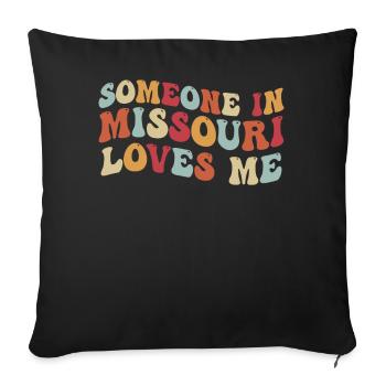 Quelqu’un dans le Missouri m’aime - Housse de coussin décorative 45 x 45 cm - noir - Devant