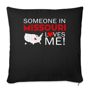 Quelqu’un dans le Missouri m’aime - Housse de coussin décorative 45 x 45 cm - noir - Devant