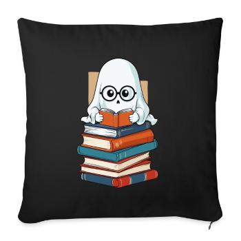 Book Lover Style Reading Halloween Ghost - Sofa pillowcase 17,3'' x 17,3'' (45 x 45 cm) - black - Front