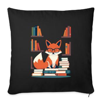 Cute Book Lover Funny Books Design - Sofa pillowcase 17,3'' x 17,3'' (45 x 45 cm) - black - Front