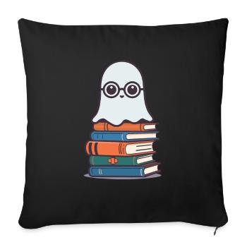 Book Lover Style Reading Halloween Ghost - Sofa pillowcase 17,3'' x 17,3'' (45 x 45 cm) - black - Front