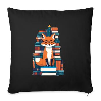 Cute Book Lover Funny Bookworm - Sofa pillowcase 17,3'' x 17,3'' (45 x 45 cm) - black - Front