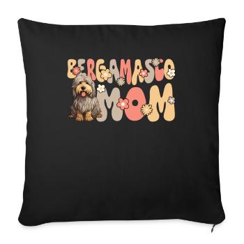 Bergamo Shepherd Dog Groovy Bergamasco Mom - Sofa pillowcase 17,3'' x 17,3'' (45 x 45 cm) - black - Front