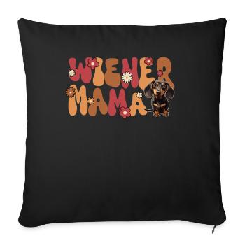 Teckel Groovy Viennoise Mom - Housse de coussin décorative 45 x 45 cm - noir - Devant