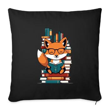 Cute Book Lover Funny Books Design - Sofa pillowcase 17,3'' x 17,3'' (45 x 45 cm) - black - Front