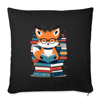 Cute Book Lover Funny Books Design - Sofa pillowcase 17,3'' x 17,3'' (45 x 45 cm) - black - Front