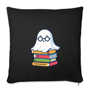 Book Lover Style Reading Halloween Ghost - Sofa pillowcase 17,3'' x 17,3'' (45 x 45 cm) - black - Front
