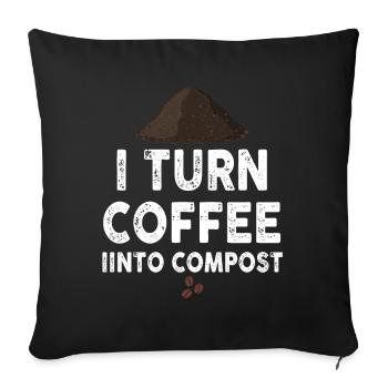 Je transforme le café en compost Blue Planet - Housse de coussin décorative 45 x 45 cm - noir - Devant