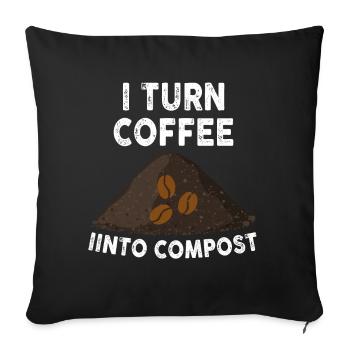 Je transforme le café en compost Blue Planet - Housse de coussin décorative 45 x 45 cm - noir - Devant