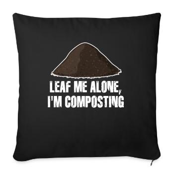 Feuille-moi seul je composte - Housse de coussin décorative 45 x 45 cm - noir - Devant