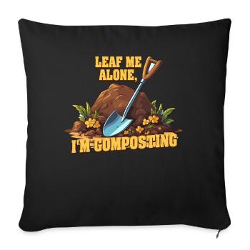 Feuille-moi seul je composte - Housse de coussin décorative 45 x 45 cm - noir - Devant