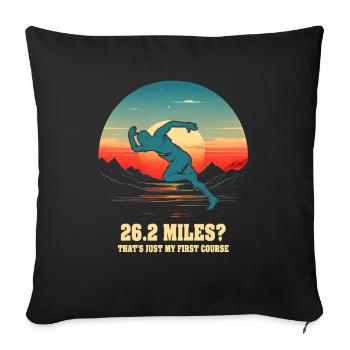 26,2 milles ? Ce n’est que mon premier cours - Housse de coussin décorative 45 x 45 cm - noir - Devant