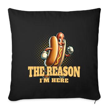 Reason I'm Here Retro Vintage Design 4. - Sofa pillowcase 17,3'' x 17,3'' (45 x 45 cm) - black - Front